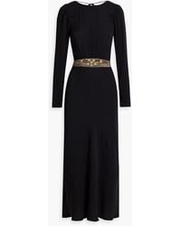 RIXO London - Elena Cutout Embellished Crepe Midi Dress - Lyst