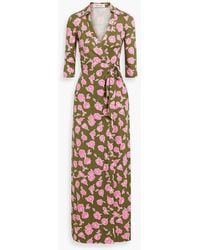 Diane von Furstenberg - Abigail Floral-Print Silk Maxi Wrap Dress - Lyst