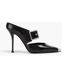 McQueen - Mules aus leder mit verzierung - Lyst