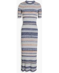 Zimmermann - Striped Ribbed-knit Midi Dress - Lyst