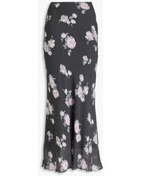Ganni - Floral-Print Fluid Crepe Maxi Skirt - Lyst