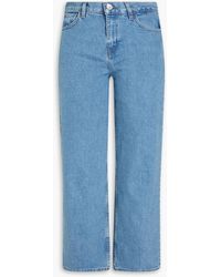 Theory - Cropped High-rise Wide-leg Jeans - Lyst