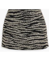 retroféte - Tina Embellished Zebra-print Crepe Mini Skirt - Lyst