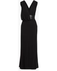 Hervé Léger - Lucille Sequin-Embellished Draped Jersey Gown - Lyst