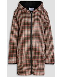 Claudie Pierlot - Oversized Houndstooth Wool-blend Felt Hooded Coat - Lyst