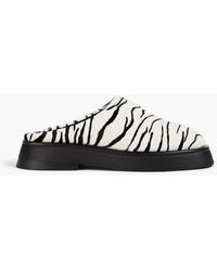 Wandler - Zebra-print Calf Hair Slippers - Lyst