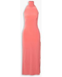 Norma Kamali - Maxikleid aus stretch-jersey mit rollkragen - Lyst