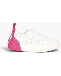 Red(V) - Perforated Leather Platform Sneakers - Lyst