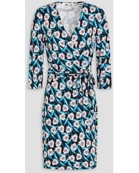 Diane von Furstenberg - Julian mini-wickelkleid aus seiden-jersey mit floralem print - Lyst