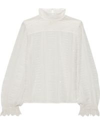 Vanessa Bruno Jocea Crochet-paneled Embellished Broderie Anglaise Blouse Ivory - White