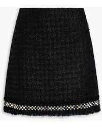 Versace - Minirock aus lametta-tweed mit nieten - Lyst