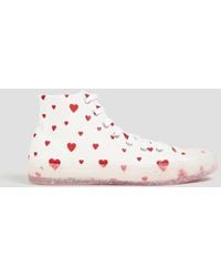 Love Moschino - High-top-sneakers aus canvas mit print - Lyst