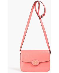 Tory Burch - Robinson Textured Patent-leather Shoulder Bag - Lyst