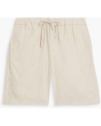 Frescobol Carioca - Shorts aus einer leinen-baumwollmischung mit tunnelzug und fischgratmuster - Lyst