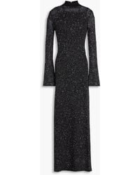 Maje - Embellished Metallic Open-knit Maxi Dress - Lyst