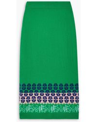 Lingua Franca - Jacquard-knit Cashmere Midi Skirt - Lyst