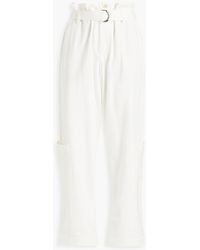 Brunello Cucinelli - Karottenhose aus frottee aus einer baumwollmischung mit gürtel - Lyst