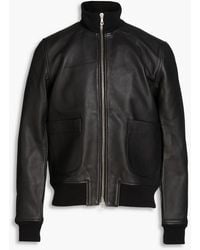 Officine Generale - Raoul Leather Bomber Jacket - Lyst