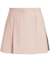 Valentino Garavani - Pleated Wool And Silk-blend Mini Skirt - Lyst