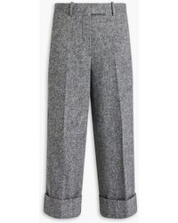 Thom Browne - Cropped Wool And Mohair-blend Straight-leg Pants - Lyst