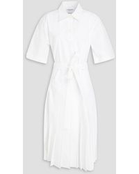 Thom Browne - Pleated Cotton-poplin Midi Shirt Dress - Lyst