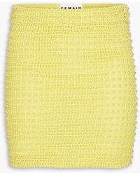 REMAIN Birger Christensen - Bead-embellished Open-knit Cotton Mini Pencil Skirt - Lyst