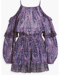 Isabel Marant - Gabinia minikleid aus krepon aus einer baumwoll-seidenmischung mit paisley-print - Lyst