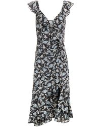 Veronica Beard - Amal Ruffled Floral-print Silk-georgette Mini Dress - Lyst