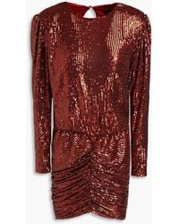 retroféte - Retrofête Flynn Ruched Sequined Tulle Mini Dress - Lyst