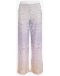 Missoni - Sequin-embellished Striped Crochet-knit Wide-leg Pants - Lyst