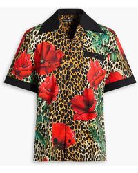 Dolce & Gabbana - Printed Stretch-Cotton Poplin Shirt - Lyst