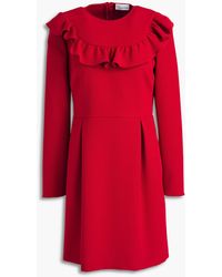 RED Valentino - Ruffled Crepe Mini Dress - Lyst