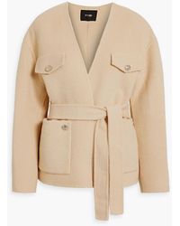 Maje - Belted Wool-blend Felt Jacket - Lyst