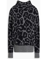 Stella McCartney - Wool-blend Leopard-jacquard Sweater - Lyst