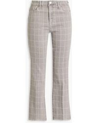 FRAME - Checked Cotton-blend Twill Bootcut Pants - Lyst