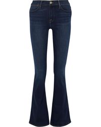 FRAME Le High Waist High-rise Flared Jeans Dark Denim - Blue