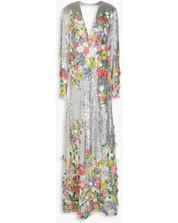 Elie Saab - Open-back Floral-appliquéd Tulle Gown - Lyst