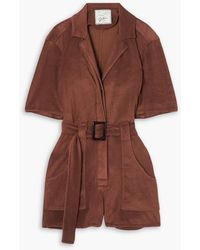 Giuliva Heritage - The Sienna Belted Modal-blend Terry Playsuit - Lyst