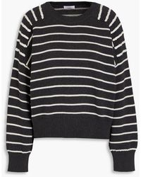 Brunello Cucinelli - Oversized Sequin-embellished Striped Cotton Sweater - Lyst