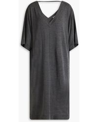 Brunello Cucinelli - Bead-embellished Cutout Cashmere And Silk-blend Midi Dress - Lyst