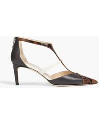 Jimmy Choo - Saoni 65 Smooth And Snake-effect Leather Pumps - Lyst
