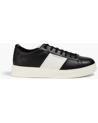 Emporio Armani - Two-tone Leather Sneakers - Lyst