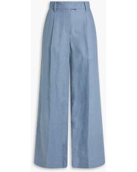 Brunello Cucinelli - Hemp And Linen-Blend Twill Wide-Leg Pants - Lyst