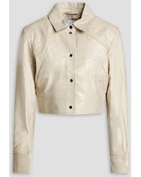 IRO - Cropped Crinkled Leather Jacket - Lyst