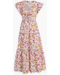 10 Crosby Derek Lam - Beatrice Printed Cotton-blend Poplin Midi Dress - Lyst