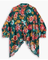 La DoubleJ - Foulard Asymmetric Floral-Print Silk-Twill Shirt - Lyst