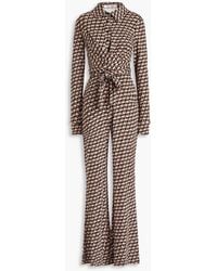 Diane von Furstenberg - Michelle Wrap-effect Printed Jersey Jumpsuit - Lyst