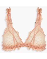 Love Stories - Lace-trimmed Point D'esprit Triangle Bra - Lyst