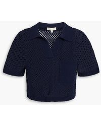 Onia - Cropped Crochet-knit Cotton-blend Polo Shirt - Lyst
