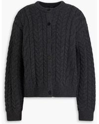 Theory - Cable-Knit Wool And Cashmere-Blend Cardigan - Lyst